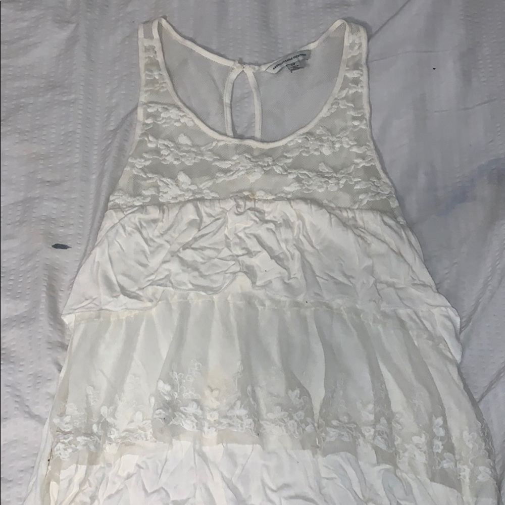 Creme/white layered tank top!